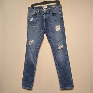 NWOT Frame Denim Le Garcon Distressed Jeans Sz 28